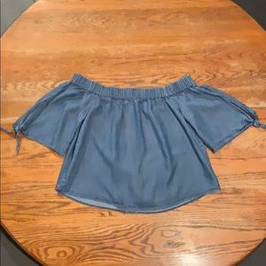 Denim Off the Shoulder Top